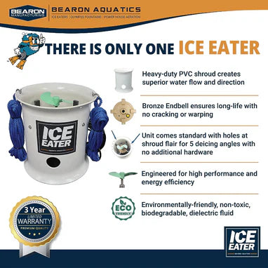 Ice Eater product with features and branding on a white background