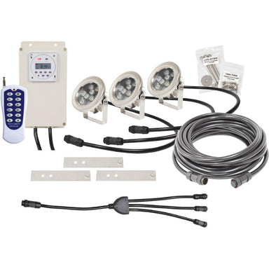 AquaShine Three Light Color Changing LED Fountain Light Kits Fountain Lights EasyPro
