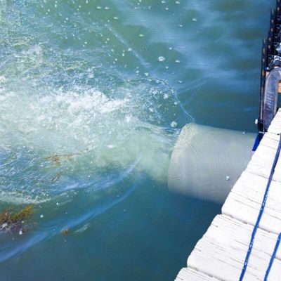 Muck Blower Pushing muck just below water level