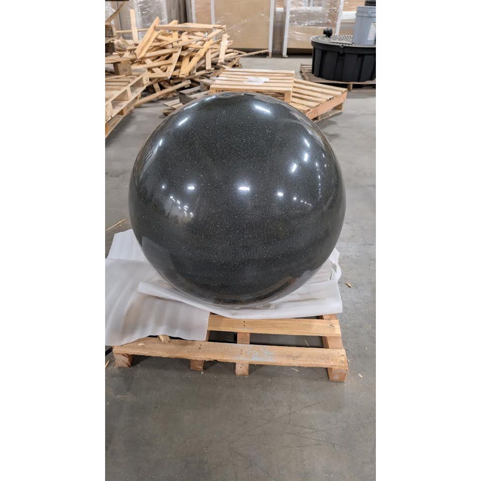 30 inch polished black granite sphere fountain stone