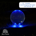 14 inch crystal sphere fountain lit with color-changing LEDs and remote