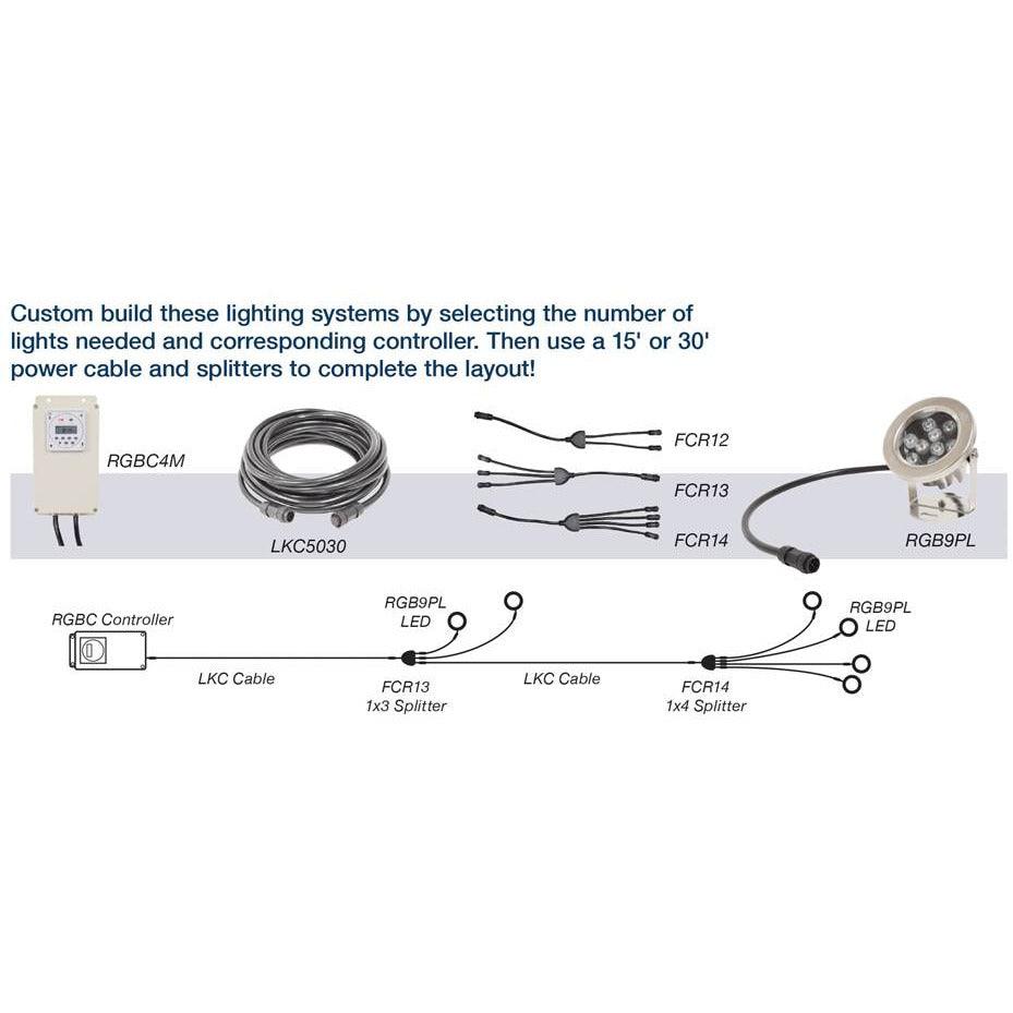 EasyPro Power cord for 5 pin RGBW LED Systems - 15' extension cord w/ quick connections  EasyPro   