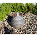 16 inch smooth ribbed blue limestone sphere fountain