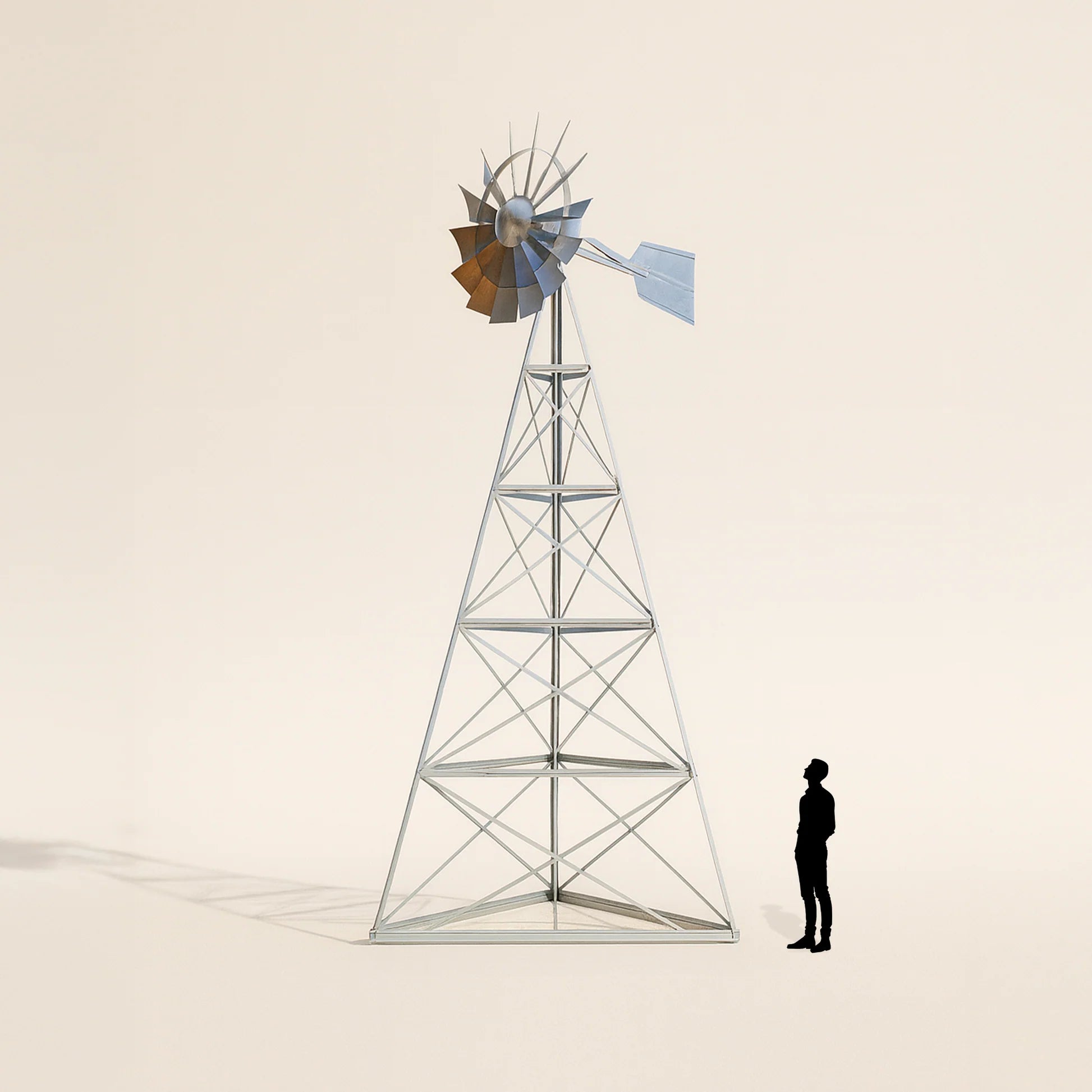 Steel Tower Large Windmill for Yard | 4-Leg
