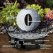 Limestone sphere fountain kit cutaway diagram with basin and pump