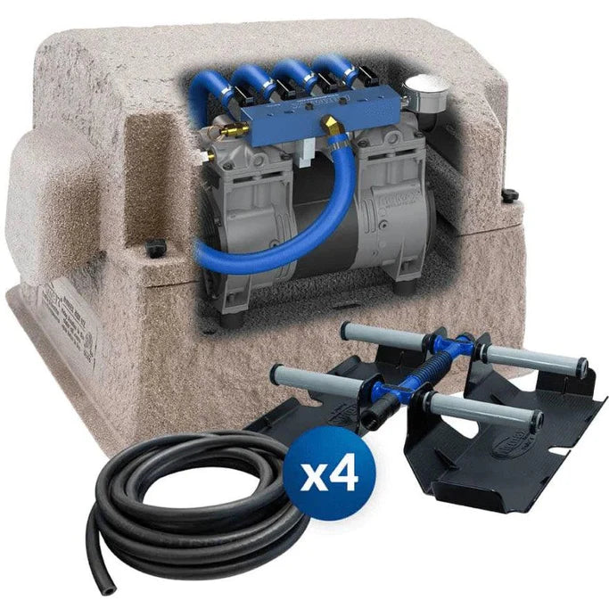 Airmax PS40 with compressor and hoses and clamps on a white background 