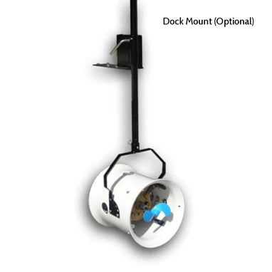 Ice Eater P750 attached to dock mount on a white background