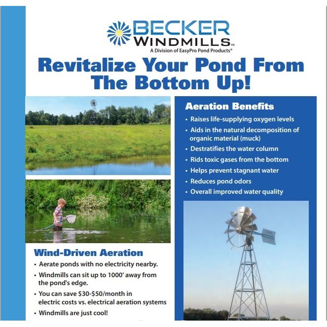 Pond Aerator Windmill – Becker Windmill Aerator For Remote Ponds Up To 2 Acres