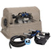 Cutaway of Airmax PS20 compressor inside cainet with hose and diffuser next to it on white background