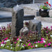 Blue Thumb Double Cascade GFRC boulder fountain with accent rock