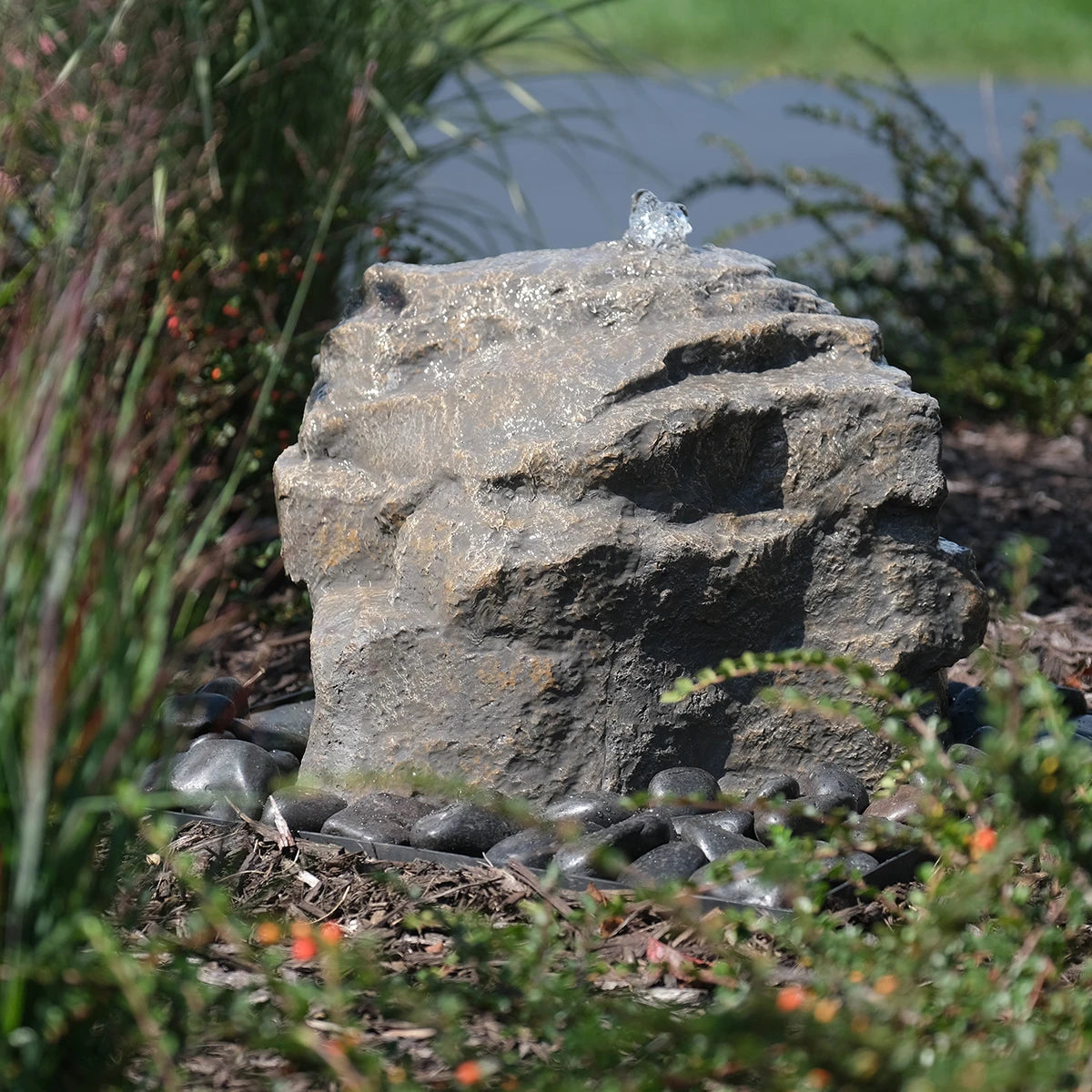 Mini Mountain Spring GFRC boulder fountain
