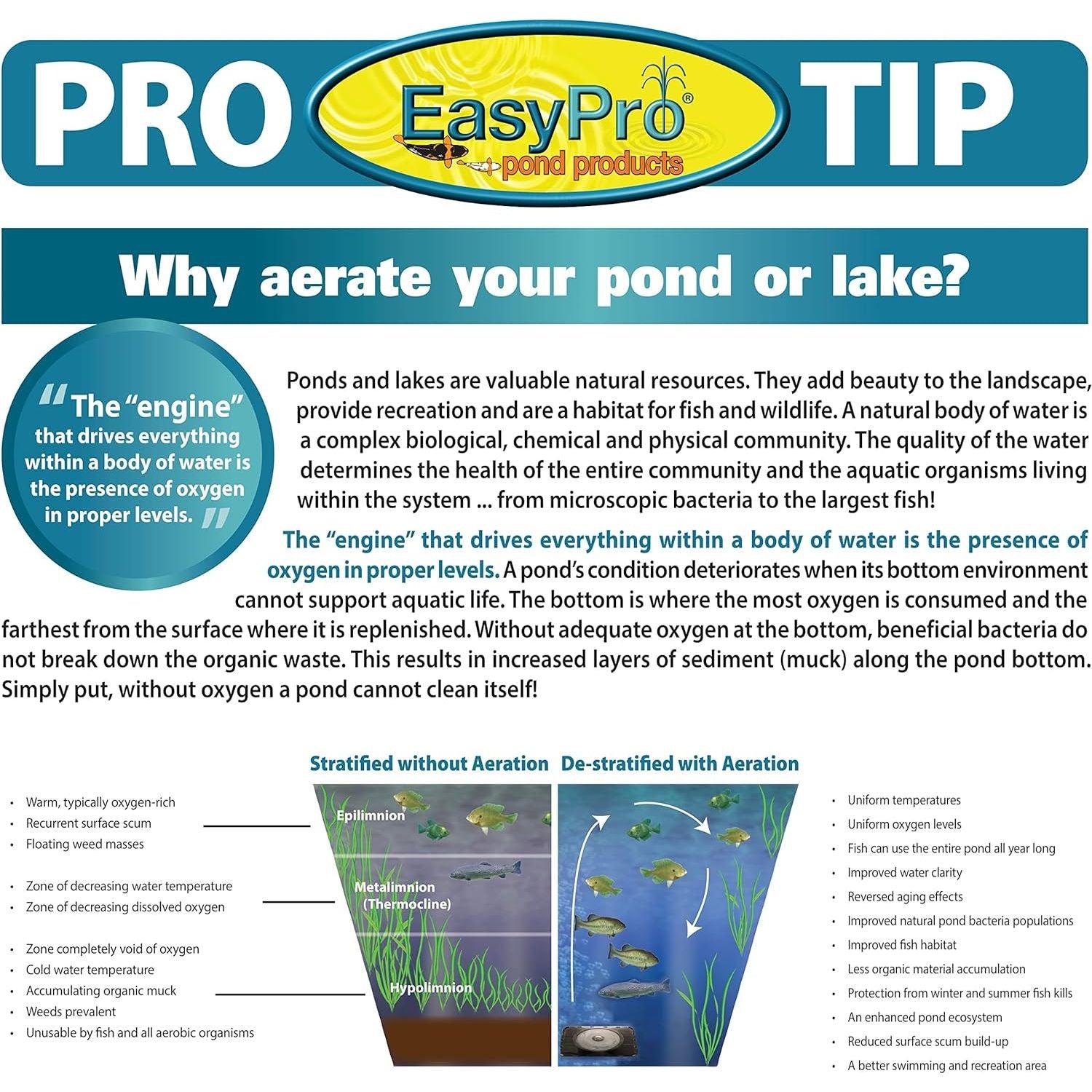 EasyPro 3 Acre PA66AD Sentinel Aeration System - 1/2 hp Rocking Piston Aerator EasyPro   