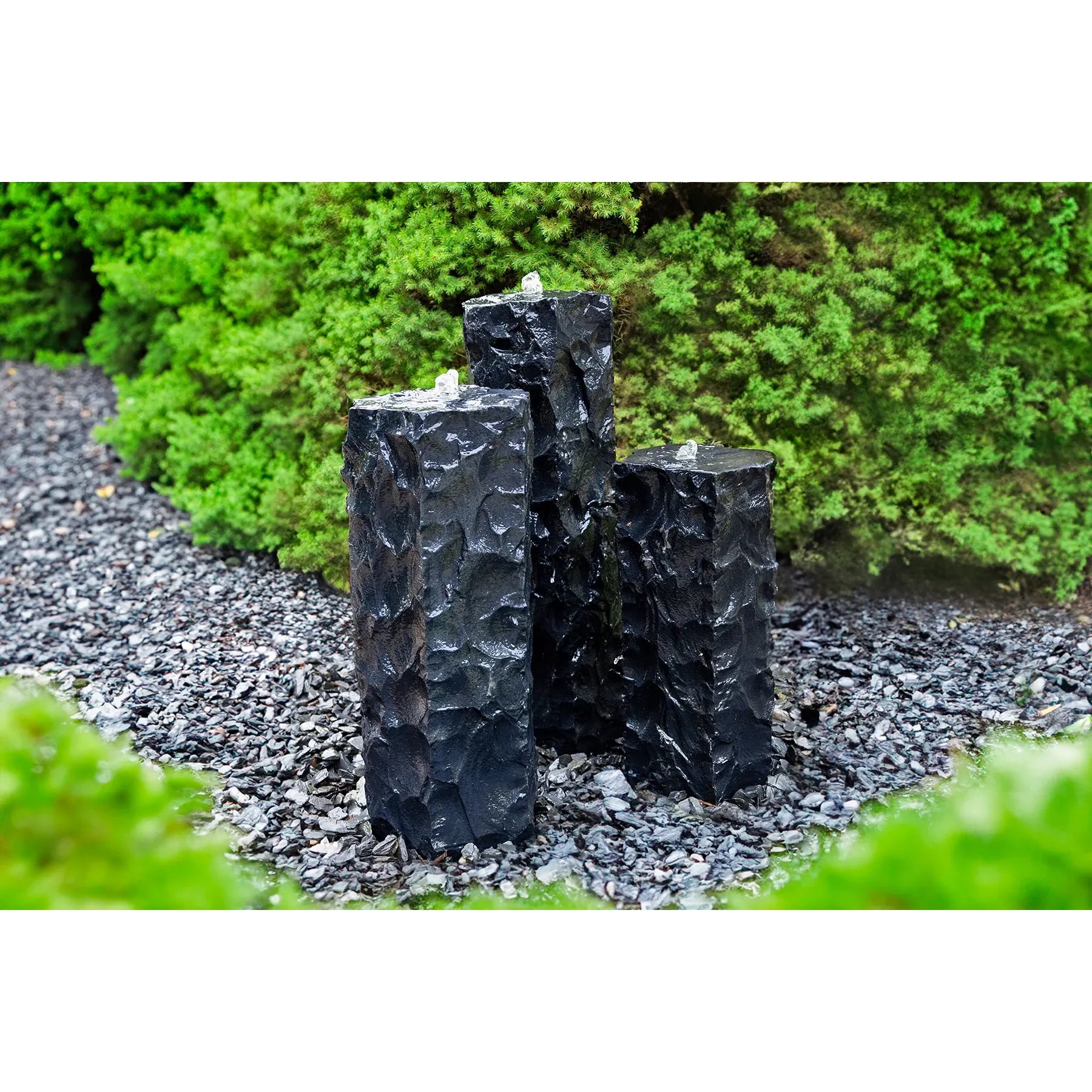 Textured Midnight Basalt Column Fountain Complete Kit – 24", 30" & 36"