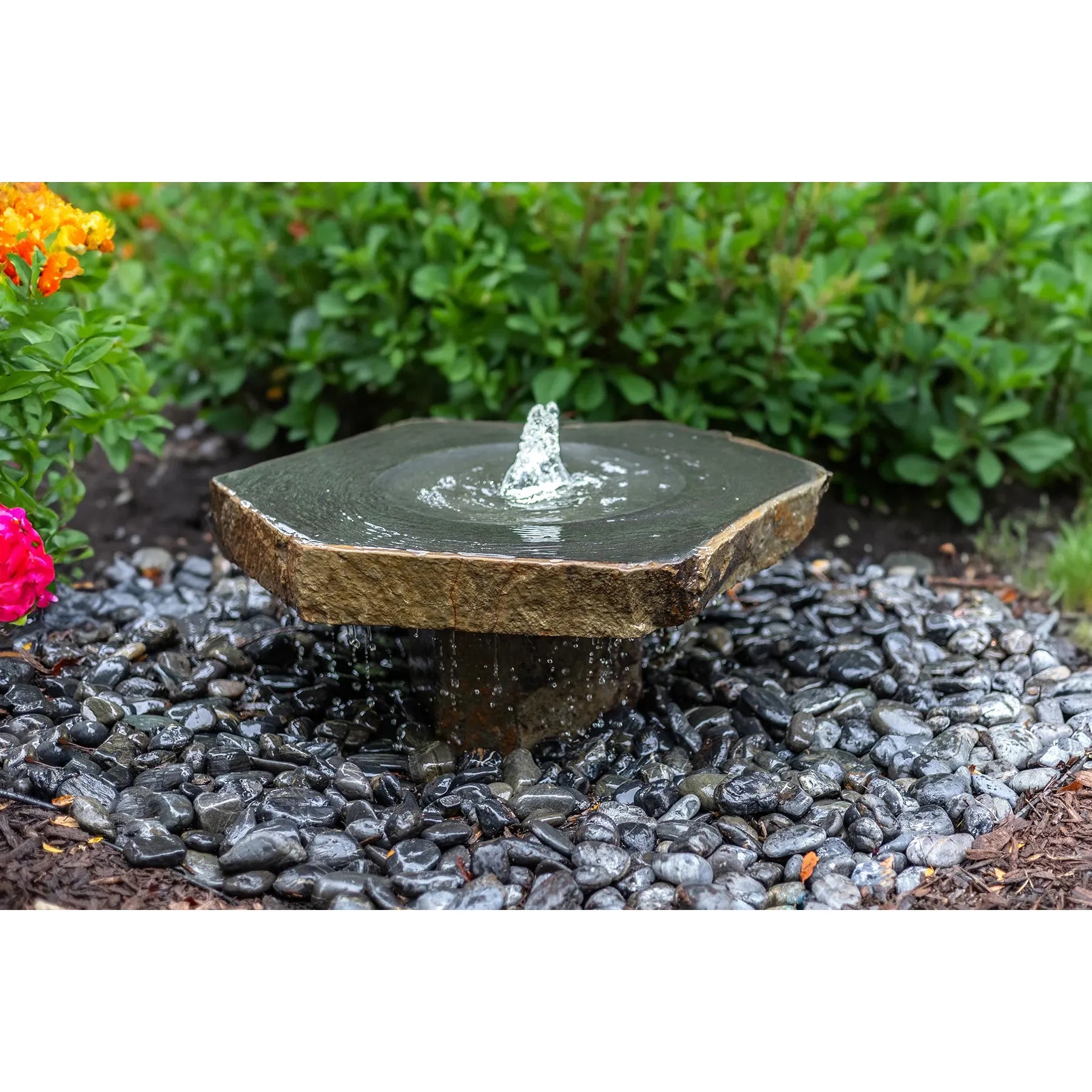 Basalt Pedestal Bowl Fountain Complete Kit – 26" Classic Natural Stone