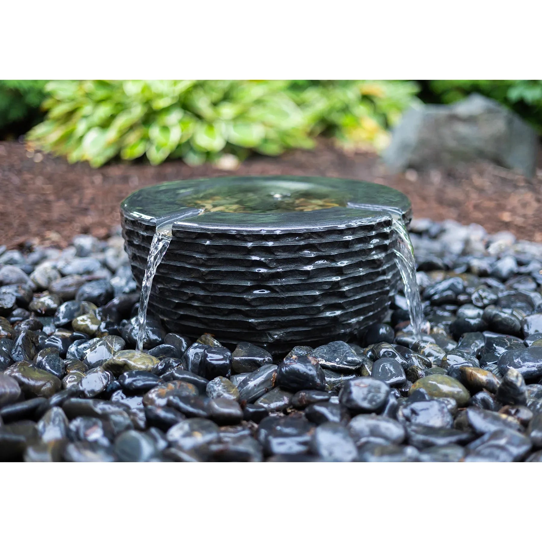 Infinity Bowl Basalt Fountain Complete Kit – 16" Compact All-Edge Overflow