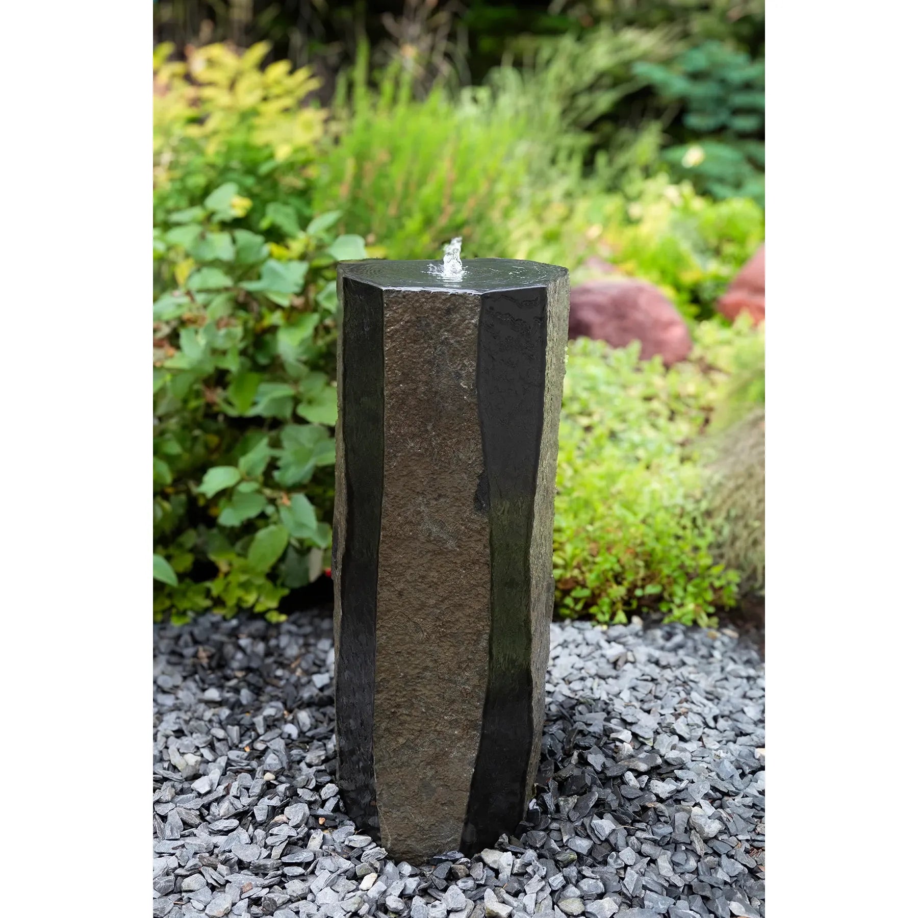 Polished Side Basalt Column Fountain Complete Kit – 39" Multi-Surface