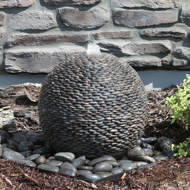Blue Thumb gray pebbled sphere fountain kit
