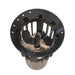 Top view of Ice Eater Gen 2 glide-cage motor mount with 2-blade propeller and six mooring holes on the rim