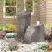 Blue Thumb Cascade Double GFRC boulder fountain with accent planter