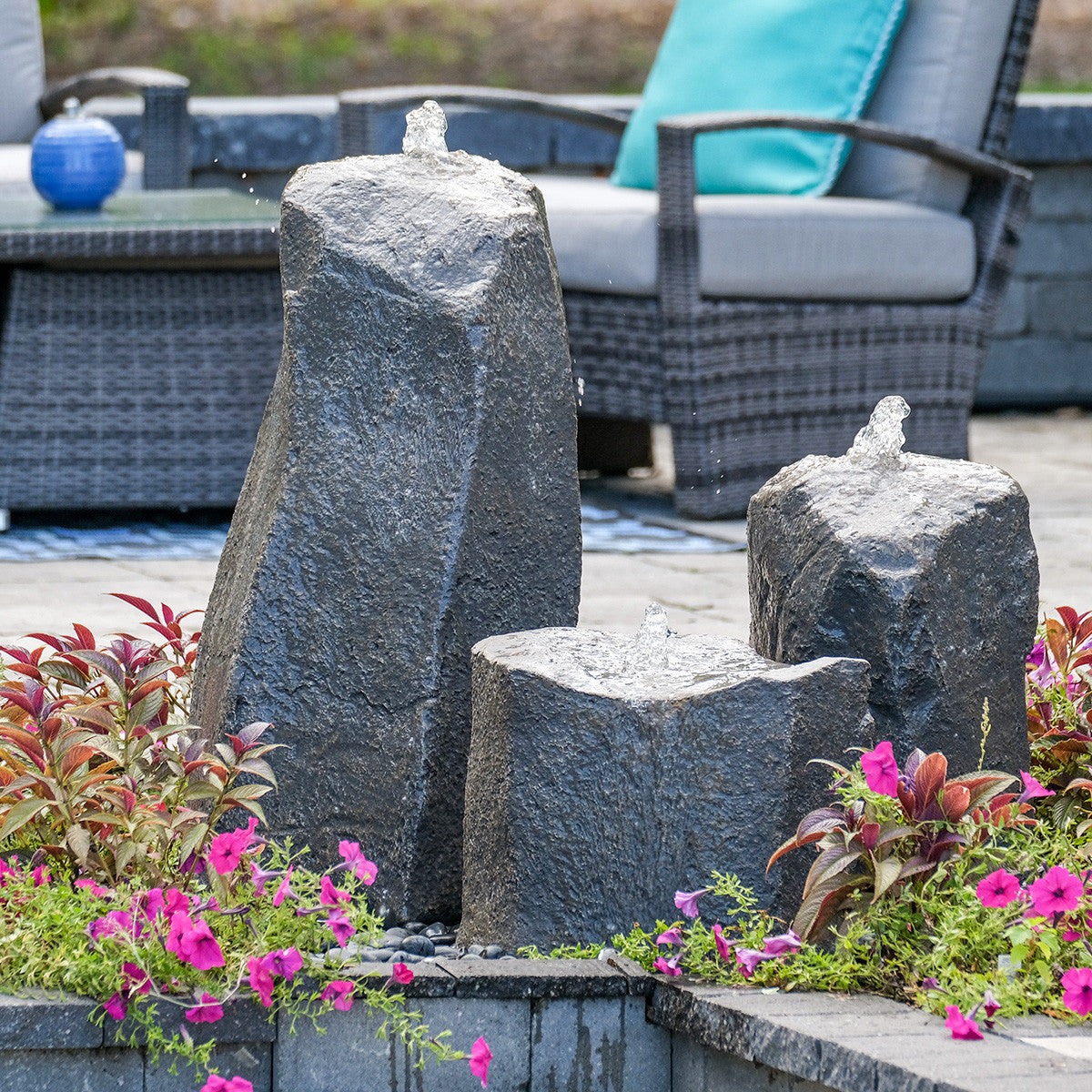 Blue Thumb Twisting Cascade triple GFRC boulder fountain kit