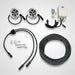 Outdoor Water Solutions Classic Fountain light kit with lights, cable, connectors, and control box on a white background