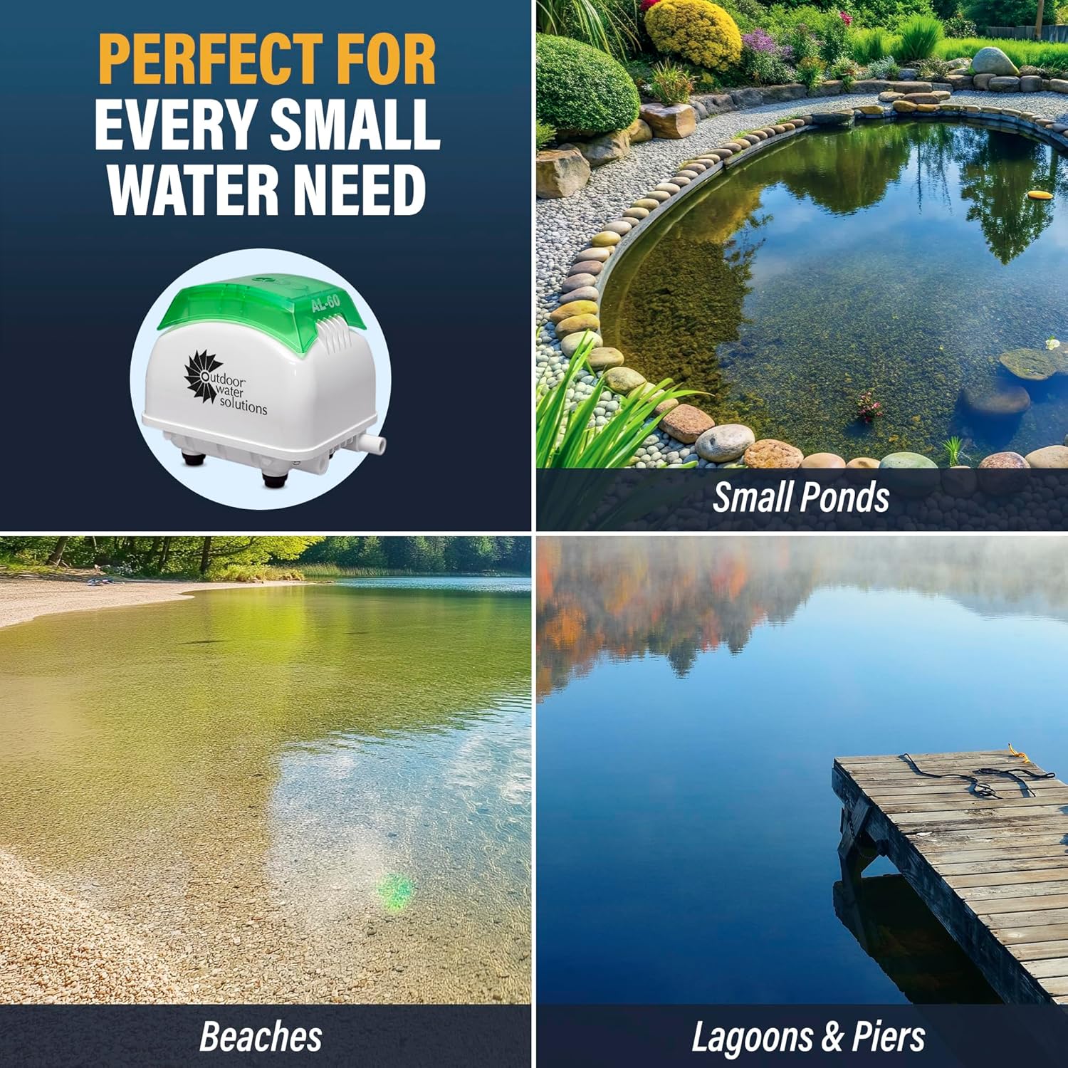 Outdoor Water Solutions Pond Aerator Bubbler Shallow Pond Aeration