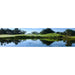 Large pond in beautiful golf course with surface bubbles in two locations coming from an Airmax PS20 Aerator  