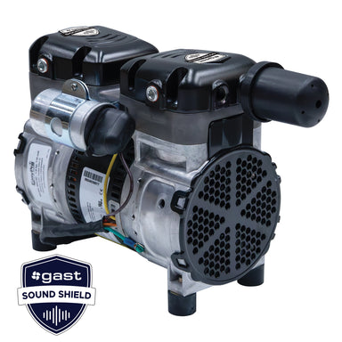 Stratus™ SRC 1/2hp Compressor with Sound Shield with Sound Shield logo on a white background