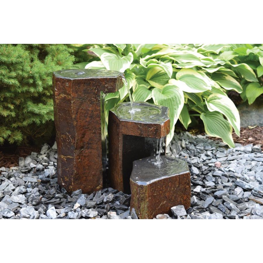 Keyed Spillway Basalt Column Fountain – 3-Piece 6", 12" & 18" (Stones Only)