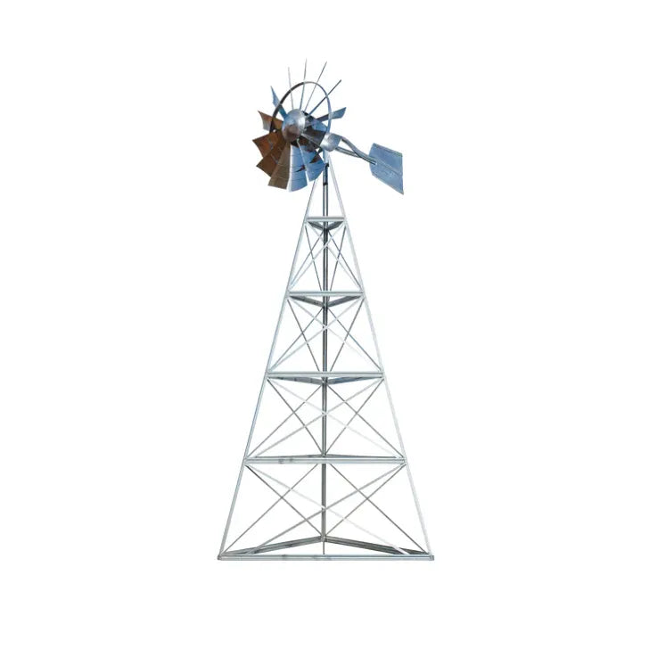 Steel Tower Large Windmill for Yard | 4-Leg