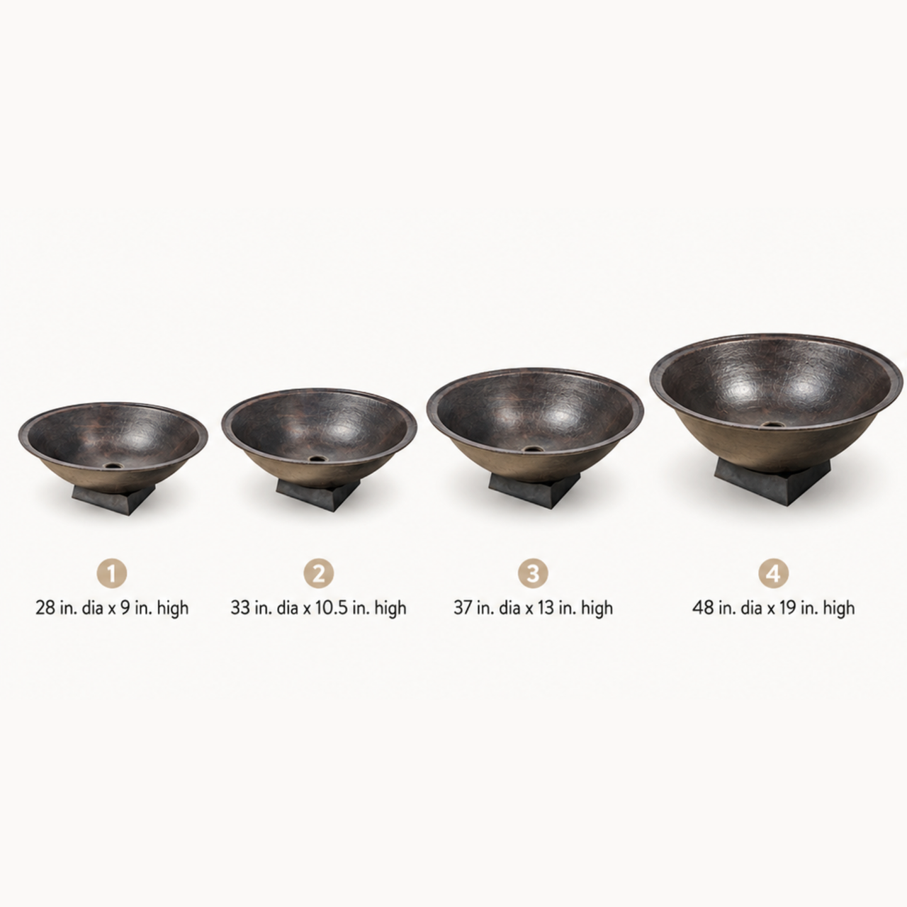 Sugar kettle bowl sizes 28 to 48 inches
