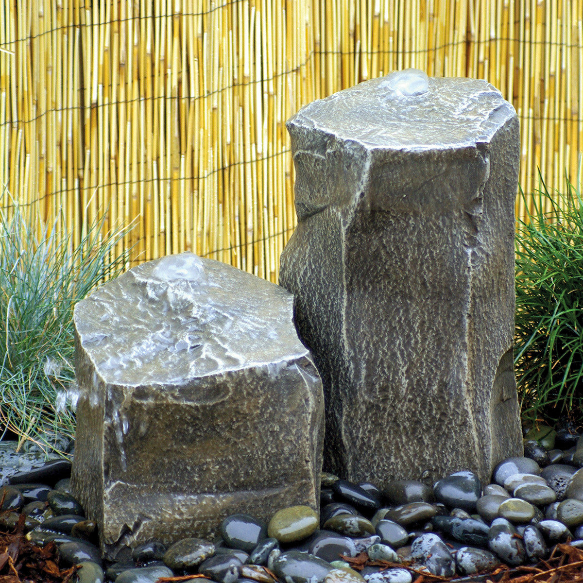 Blue Thumb Twin Peaks double GFRC boulder fountain kit