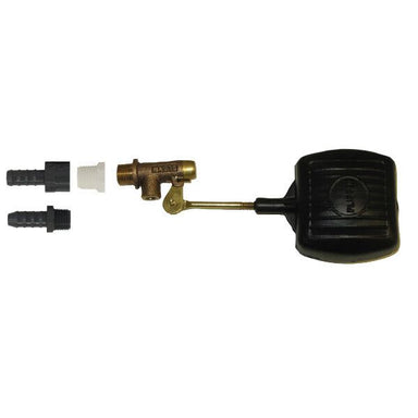 WFS37 1/2 inch economy brass fill valve with float and rod on white background