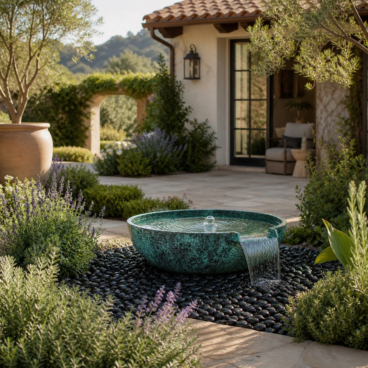 Blue Thumb single 28 inch brass spillway bowl fountain kit