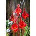 Red glass iris copper flower fountain detail