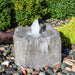 Blue Thumb Agate Falls GFRC boulder fountain in Dapple Gray