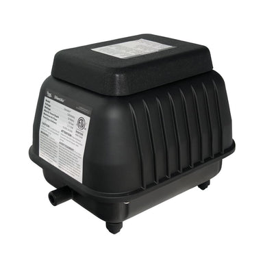 Airmax SilentAir LR25 diaphragm compressor for SW20 aeration system on white background