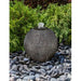 Blue Thumb 20 inch ribbed black limestone sphere fountain