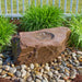 Medium boulder bird bath fountain in Chestnut Brown