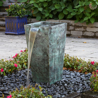 Blue Thumb single 30 inch tapered square spillway urn fountain