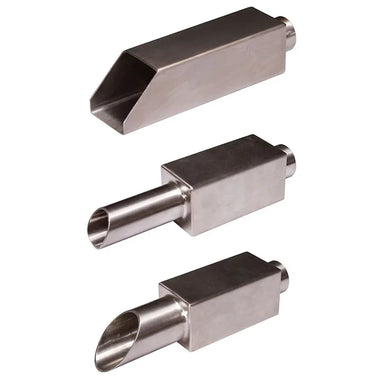 Blue Thumb stainless steel wall spouts in three shapes